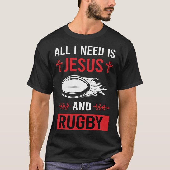 Jag behöver Jesus Rugby T Shirt (Framsida)