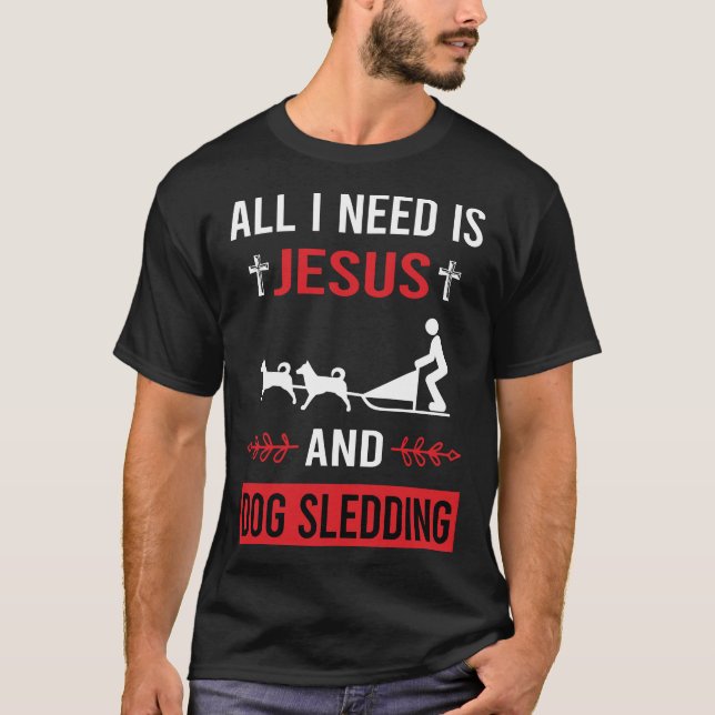 Jag behöver Jesus Sleding Sleighing T Shirt (Framsida)