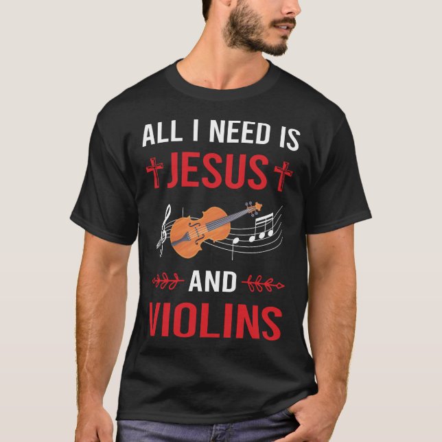 Jag behöver Jesus violin T Shirt (Framsida)