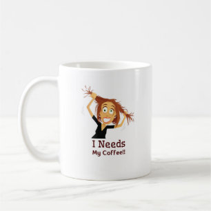 Jag behöver kaffe! kaffemugg