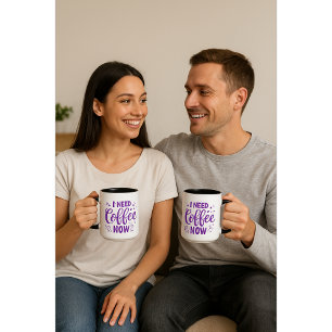 Jag behöver kaffe nu - Anpassningsbar Ceramic Comb Mugg