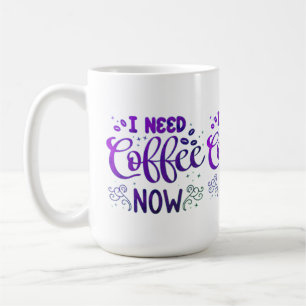 Jag Behöver Kaffe Nu Klassisk Mugg Vit Keramisk