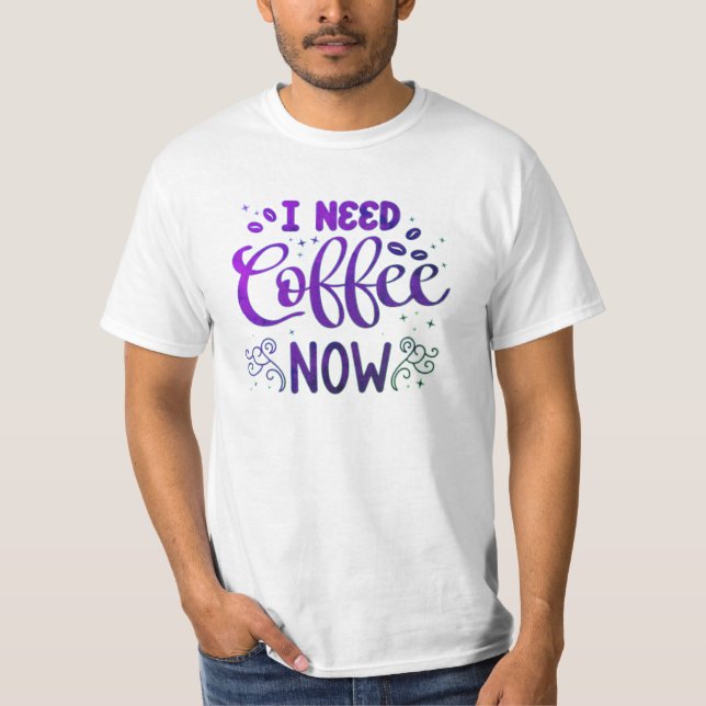 Jag behöver kaffe nu Mäns Value T-Shirt – Freefit  (Framsida)