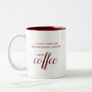 Jag behöver kaffe Roligt Mugg