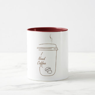 Jag behöver kaffe Söt doodle-mugg Mugg
