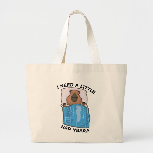 Jag behöver lite napybara Sleeping Capybara Funny Jumbo Tygkasse (Framsidan)