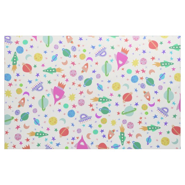 Jag behöver lite utrymme Universe UFO Mönster Tyg (Fat Quarter)