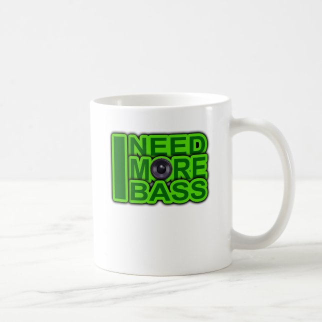 JAG BEHÖVER MER BAS- grönt - Dubstep-DnB-Höft Kaffemugg (Höger)