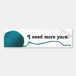 Jag behöver mer garn - Teal Yarn Boll Crafts Bildekal
