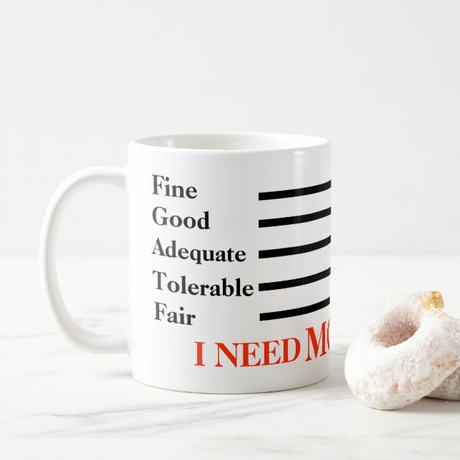 Jag behöver mer kaffe kaffemugg (Med munk)