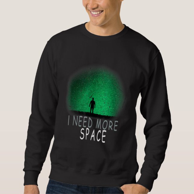 Jag Behöver Mer Plats Astronaut Planet Solsystem S Lång Ärmad Tröja (Framsida)