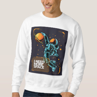 Jag behöver mer rymdastronaut T-Shirt Lång Ärmad Tröja