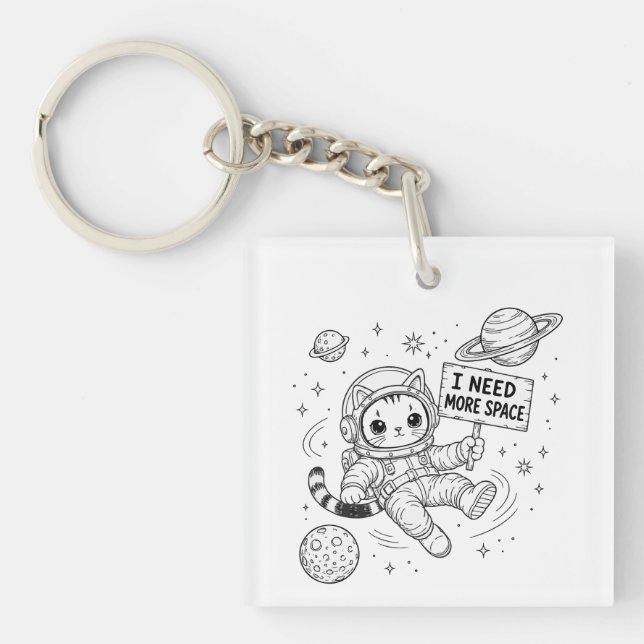 Jag Behöver Mer Utrymme Rolig Katt Astronaut (Framsidan)