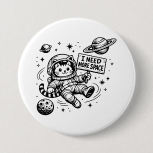 Jag Behöver Mer Utrymme Rolig Katt Astronaut Knapp