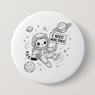 Jag Behöver Mer Utrymme Rolig Katt Astronaut Knapp