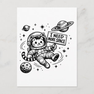 Jag Behöver Mer Utrymme Rolig Katt Astronaut Vykort