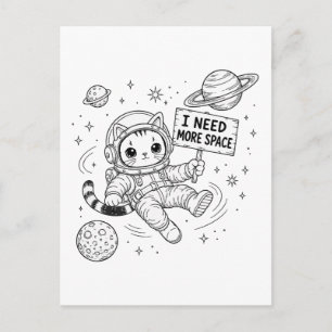 Jag Behöver Mer Utrymme Rolig Katt Astronaut Vykort