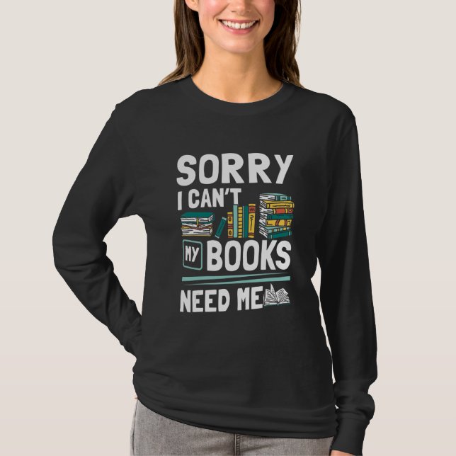 Jag behöver mig Bibliotek i Bokar. T Shirt (Framsida)