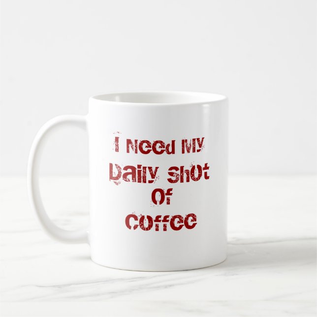 Jag behöver min dagstidning som skjutas av kaffemugg (Vänster)