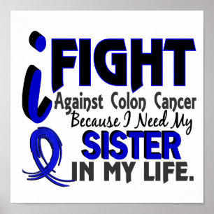 Jag behöver min syster Colon Cancer Poster
