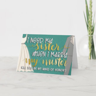 Jag behöver min syster när jag gifter mig med mitt inbjudan