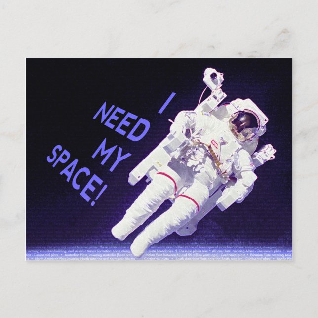 Jag behöver mitt space vykort (Framsida)