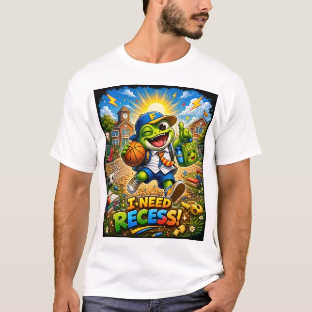 Jag Behöver Rast – Rolig Groda Skoltröja T Shirt (Framsida)