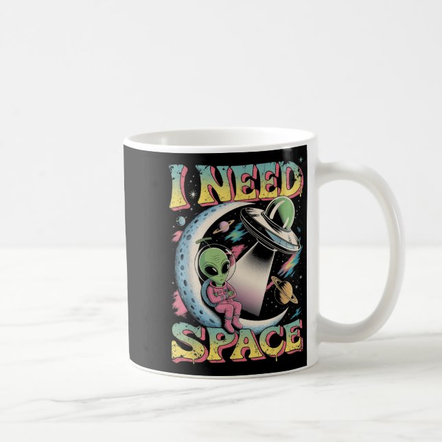 Jag behöver rymdastronomi Alien Retro Kaffemugg (Höger)