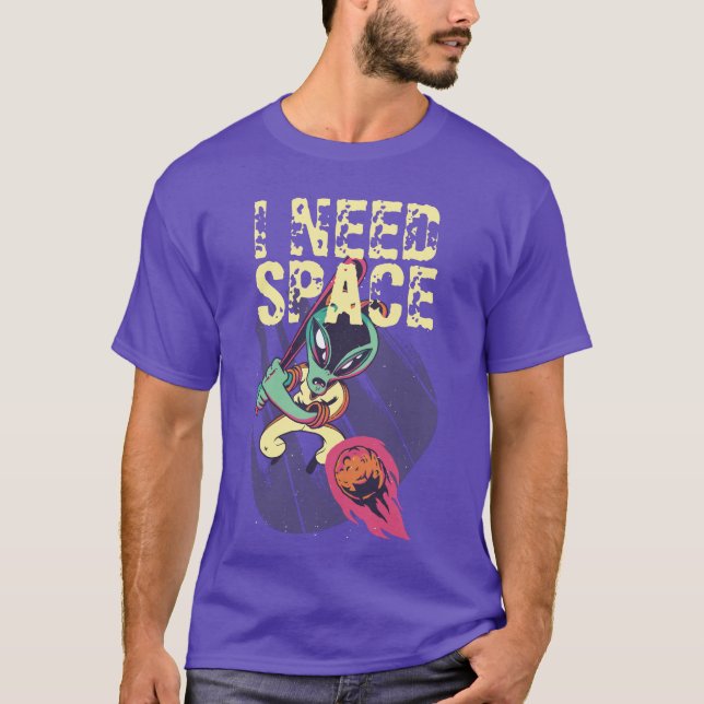 Jag behöver rymden från rymden, Alien Introvert So T Shirt (Framsida)