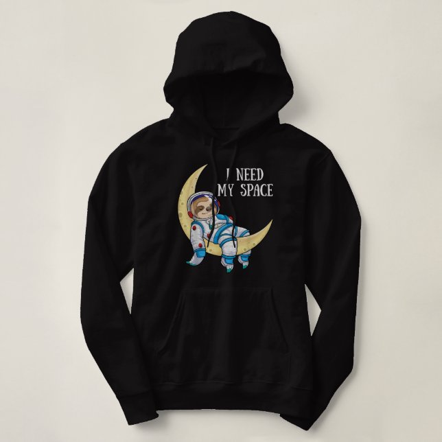 Jag behöver rymden Sloth Astronaut Måne Galaxy Out T Shirt (Design framsida)