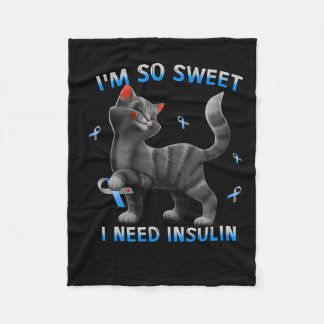 Jag behöver så mycket insulin Roligt Cat Diabetes  Fleecefilt