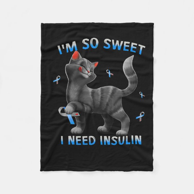 Jag behöver så mycket insulin Roligt Cat Diabetes  Fleecefilt (Framsidan)