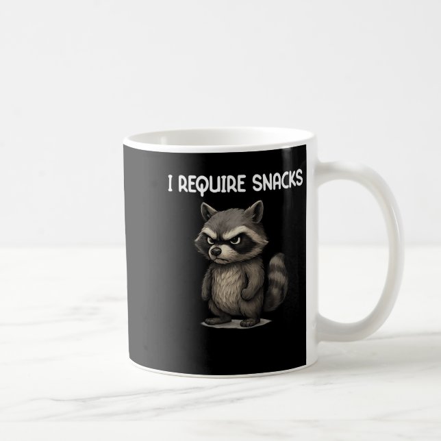 Jag behöver Snacks Funny Raccoon Meme Snack Älskar Kaffemugg (Höger)