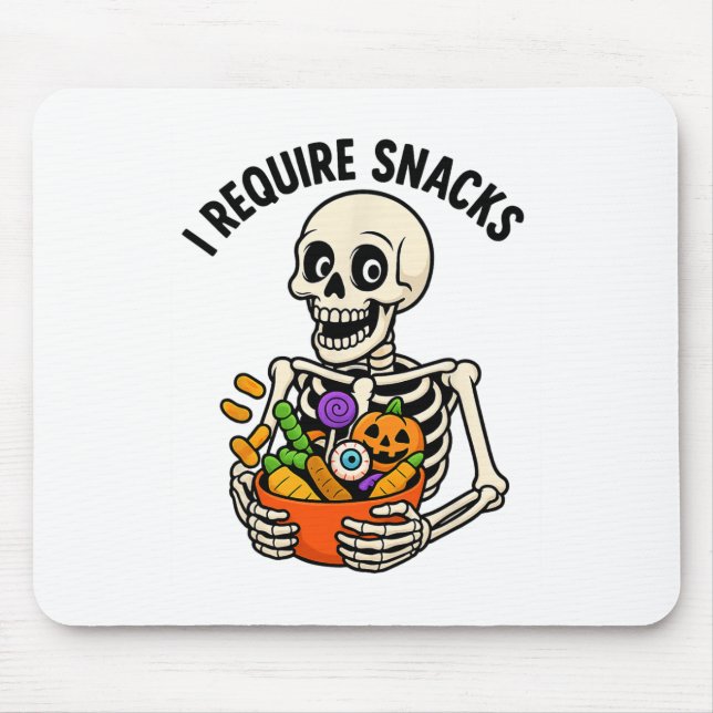 Jag behöver snacks-funny Skeleton Halloween-PM Musmatta (Framsidan)
