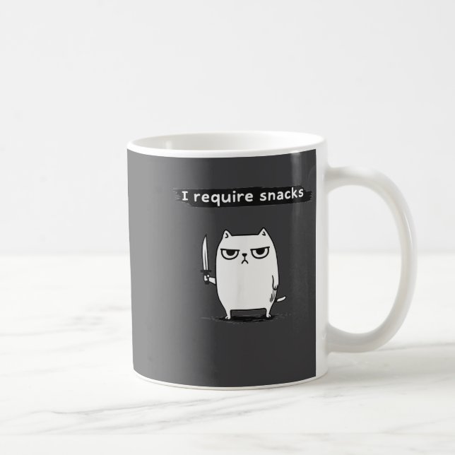 Jag behöver snacks Ilsken katt Roligt Meme  Kaffemugg (Höger)