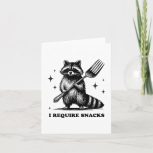 Jag behöver Snacks, Snack Raccoon, Hungrig Street Kort