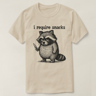 Jag behöver snacks tvättbjörn Plus-storlek Rolig T Shirt