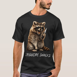 Jag behöver snacks tvättbjörn rolig djur t shirt