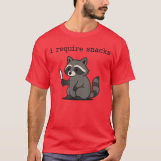 Jag behöver snacks tvättbjörnvänner t shirt
