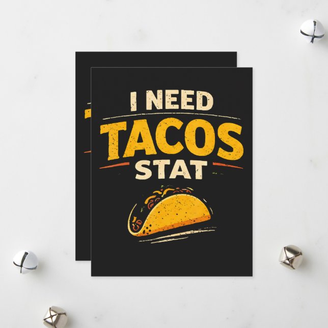 Jag Behöver Tacos Nu Julkort (Fram/Back In Situ)