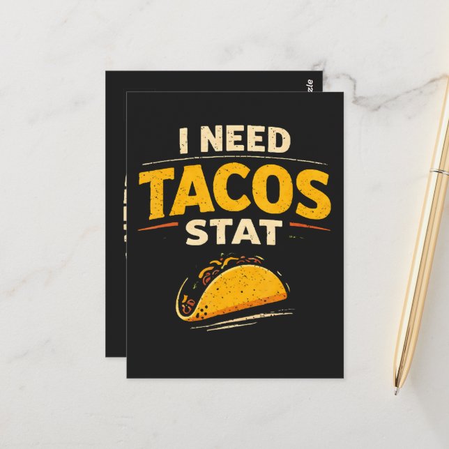 Jag Behöver Tacos Nu Vykort (Fram/Back In Situ)