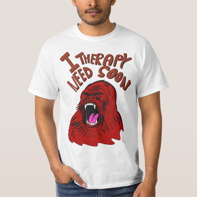 Jag behöver terapi snart konstverk t shirt (Framsida)