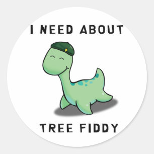JAG BEHÖVER TRÄD FIDDY - LAND NESS MONSTER RUNT KLISTERMÄRKE