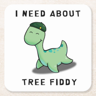 JAG BEHÖVER TRÄD FIDDY - LAND NESS MONSTER UNDERLÄGG PAPPER KVADRAT