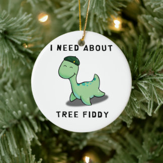 JAG BEHÖVER TRÄD FIDDY - LOCH NESS MONSTER JULGRANSPRYDNAD KERAMIK