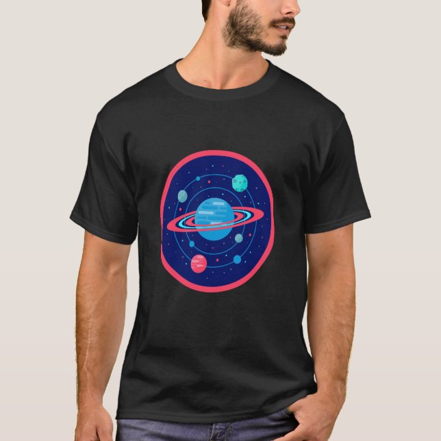 Jag behöver utrymme -Saturnus Jorden Planeter Univ T Shirt (Framsida)