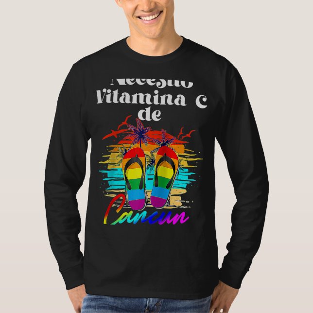 Jag behöver vitamin C Cancun Mexico Vacation Beach T Shirt (Framsida)