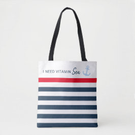 Jag behöver vitamin Sea Nautical Rand Anchor Tygkasse