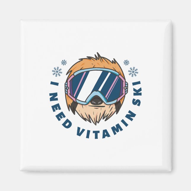 Jag behöver vitamin Ski - Skiing Magnet (Framsidan)