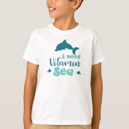 Jag behöver vitaminhav, delfiner, fisk, hav, avdun t shirt
